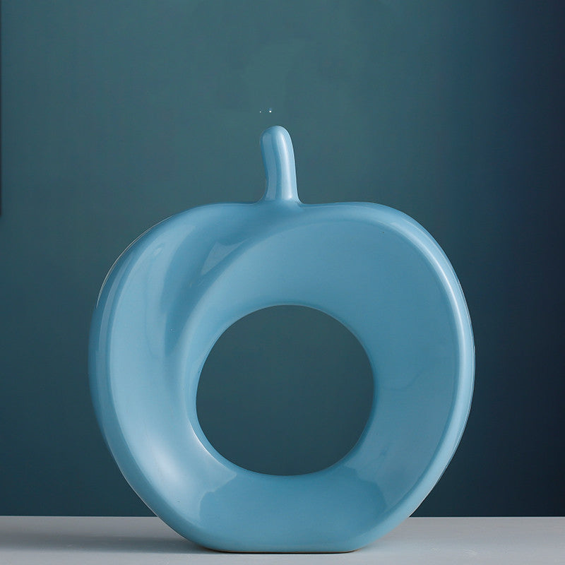 Premium Ceramic Home Decoration Ornaments - Modern Apple Pink Design