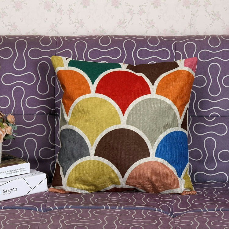 Colorful geometric pattern cushion