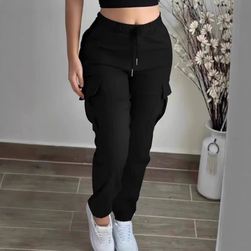 Women's Mountaineering Cargo Trousers - Fashion Drawstring Leisure Pants