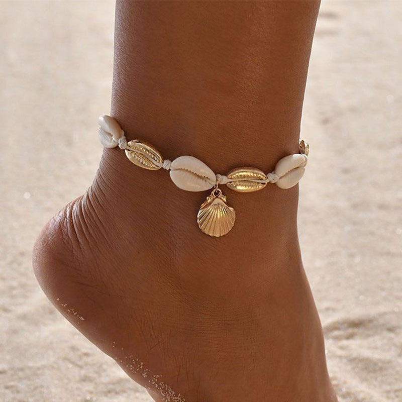 Beach Vacation Shell Anklet - Bohemian Style Seashell Ankle Bracelet
