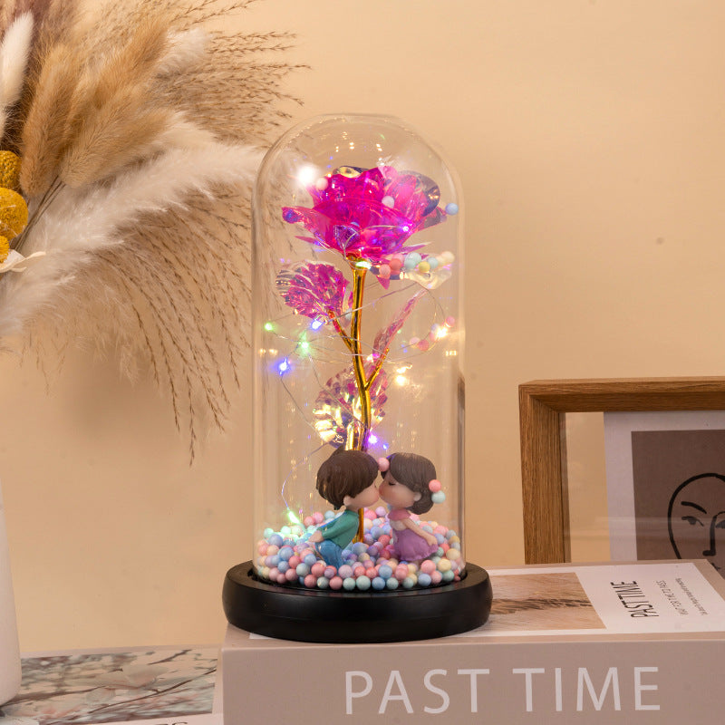 Eternal Rose LED Nightlight - Glass Dome Romantic Lamp