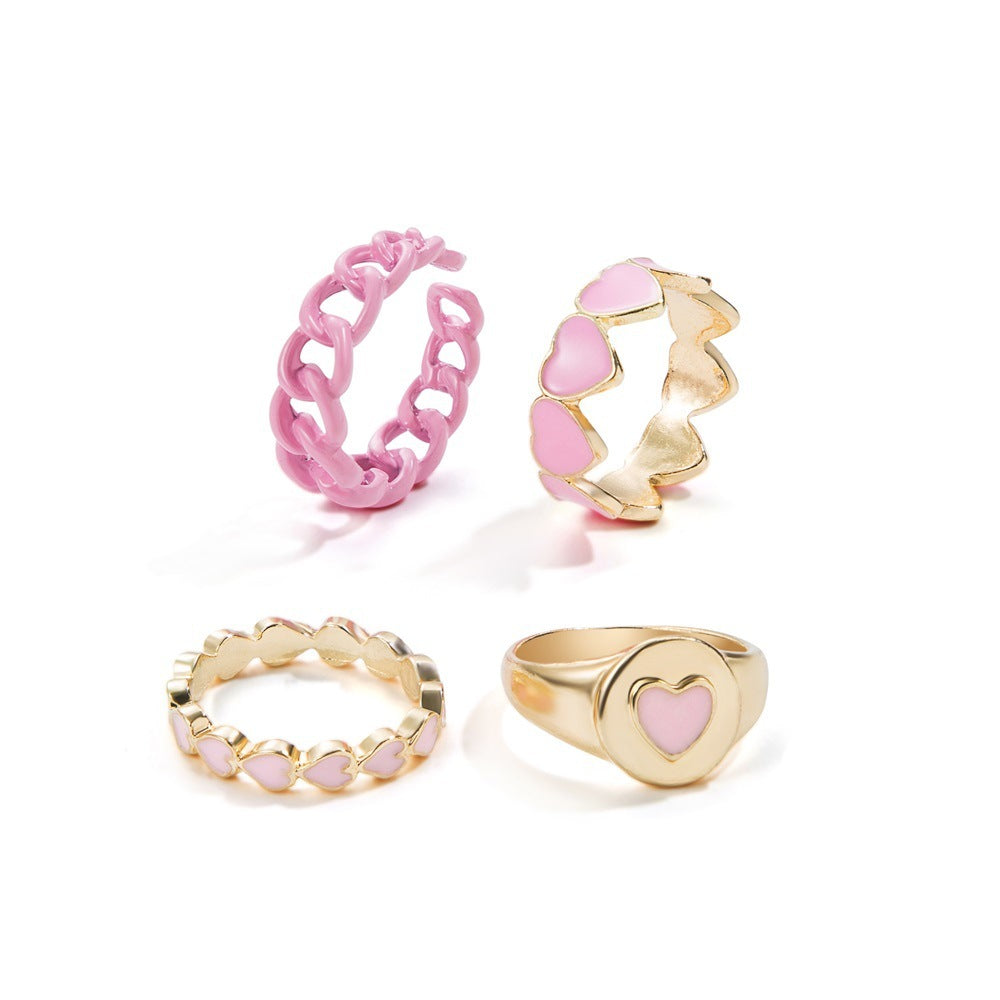 Hot Selling Creative Personality Butterfly 2-Piece Ring Set - Punk Style Couple Rings