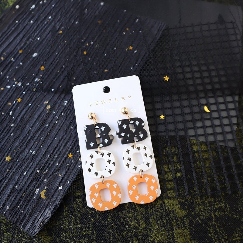 Halloween Polymer Clay Earrings - Acrylic Paint Design