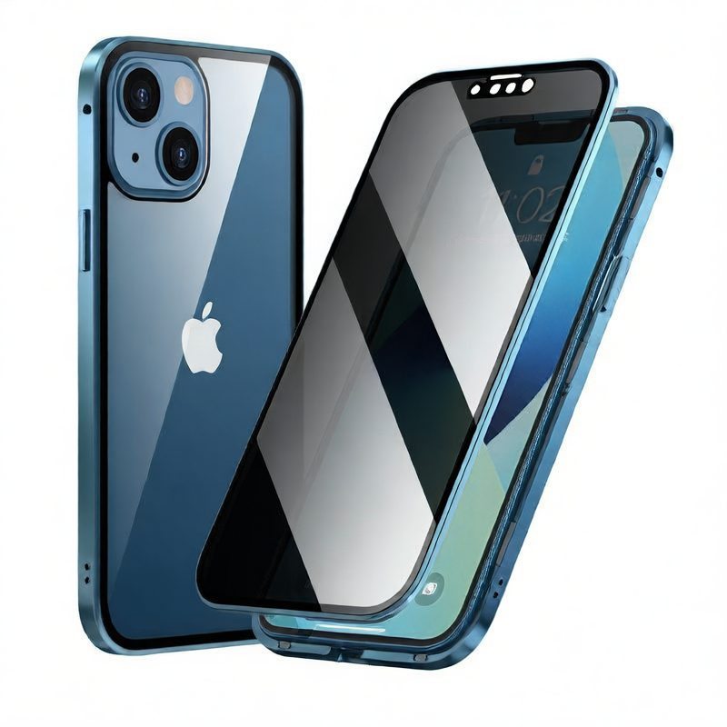 Anti-Spy Double-Sided Glass iPhone Case - Privacy Protection with Magnetic Design