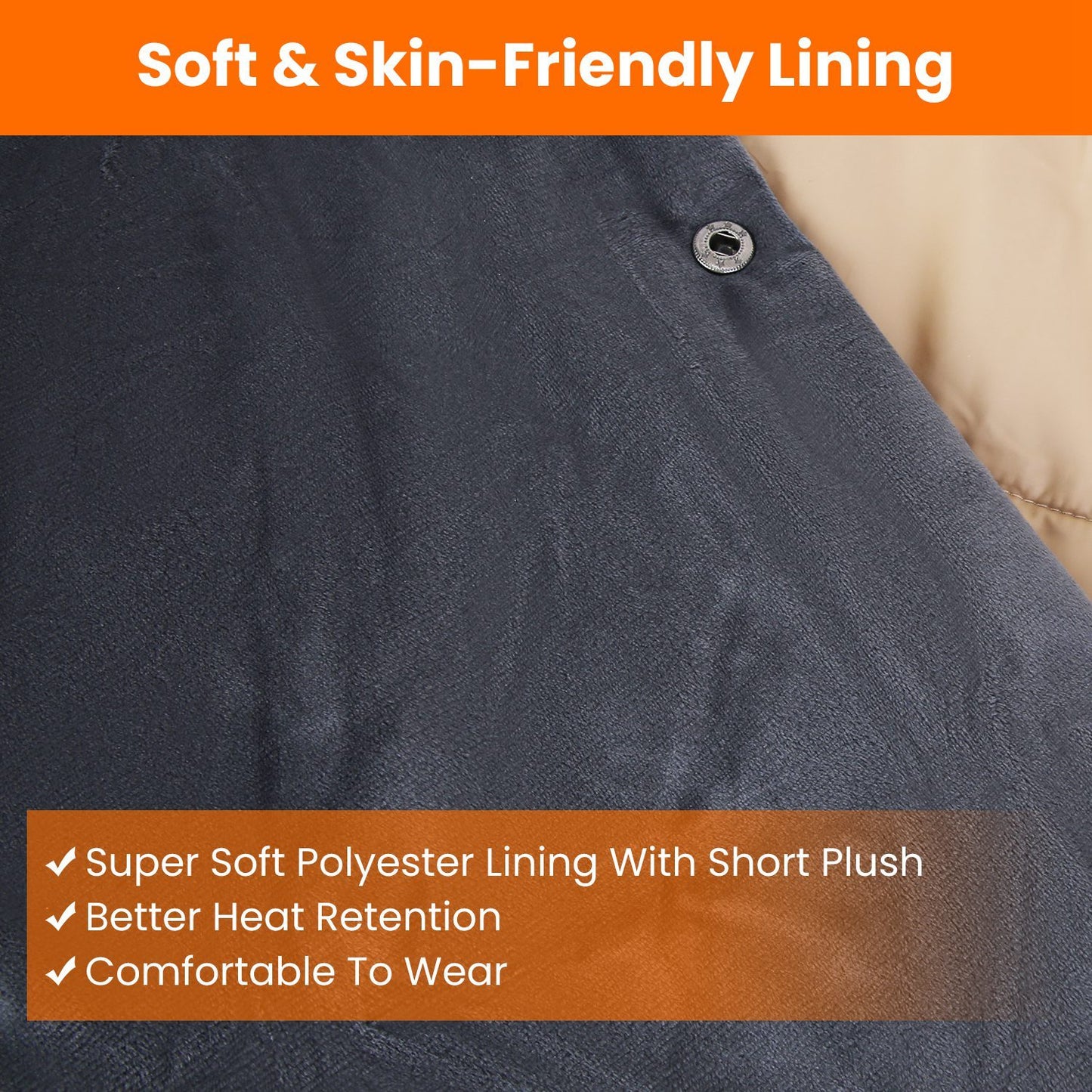 USB Heated Blanket - Electric Heated Poncho Shawl with 3 Heating Levels & 6 Zones