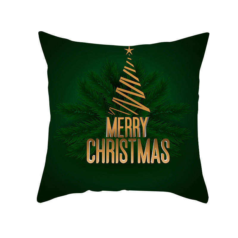 Cartoon Santa Claus Series Peach Skin Sofa Cushion Cover - Fun Christmas Holiday Decoration