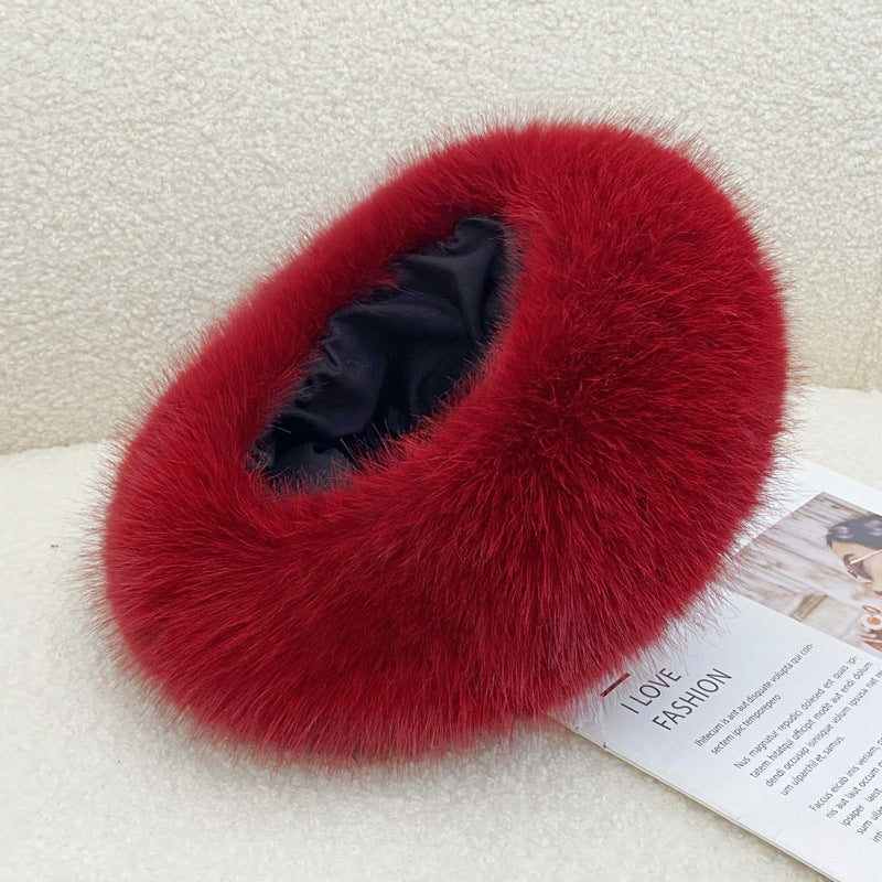 Autumn Winter Fur Hair Ring Hat - Thickened Topless Design