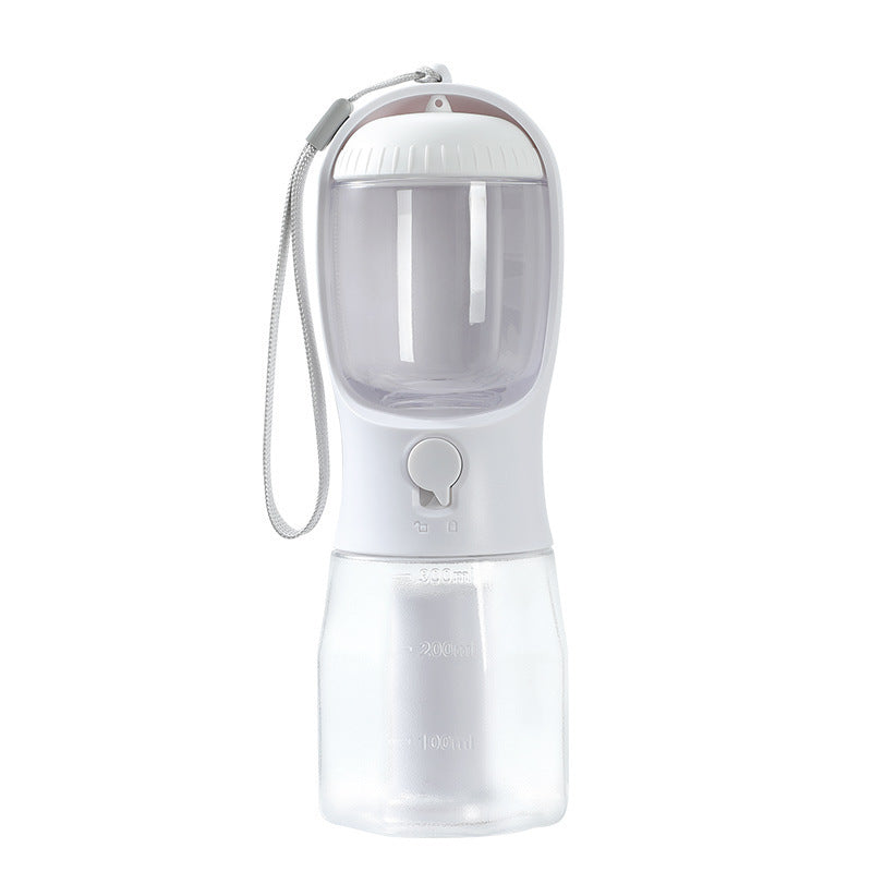 Dog Water Cup 3-in-1 Portable - Drinking Bottle, Food Container & Waste Bag Dispenser for Travel