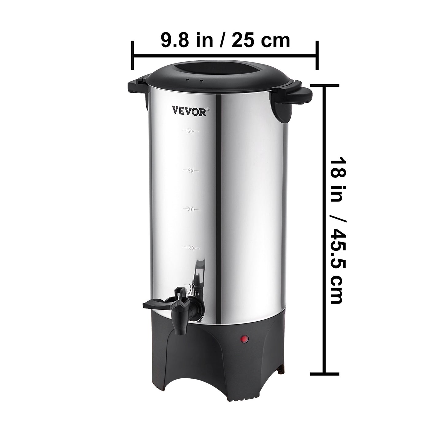 VEVOR Commercial Coffee Urn - 50 Cup Stainless Steel Dispenser with Fast Brew