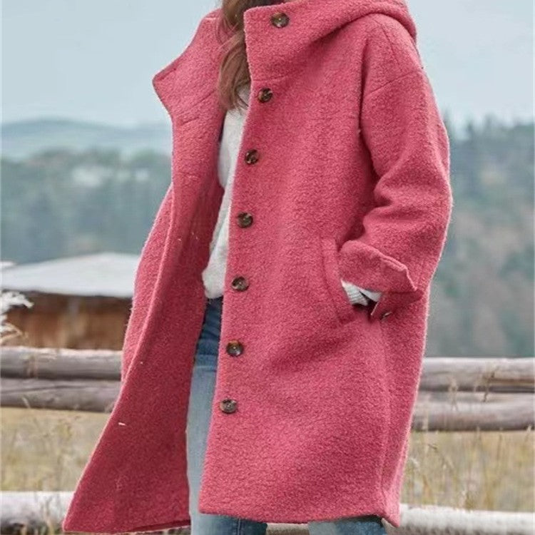 Women's Casual Hooded Lapel Windbreaker