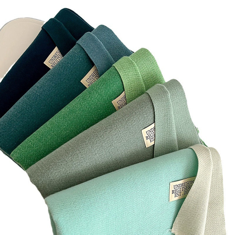 Double-Sided Artificial Cashmere Scarf - Women's Winter Warm Couple Scarf