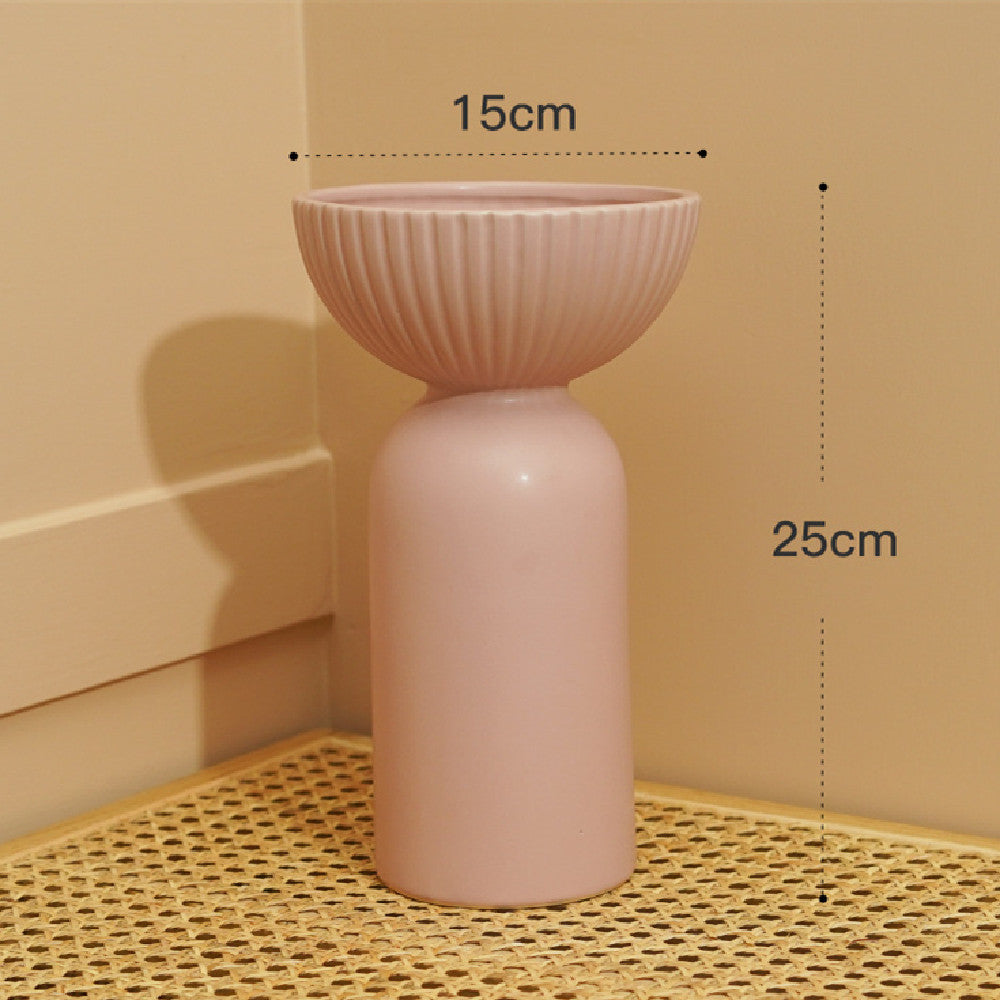Premium White Porcelain Hydroponic Vase - Modern Home Office Desktop Decoration