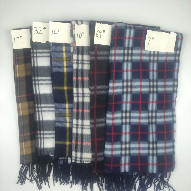 Unisex Black & White Plaid Thermal Scarf - Plus Size Winter Wrap