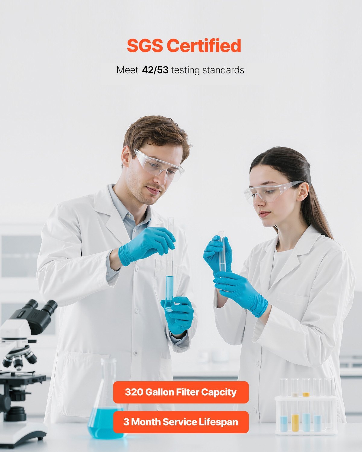 Faucet Mount Water Filter Sink Water Purifier For Kitchen Vertical Gray