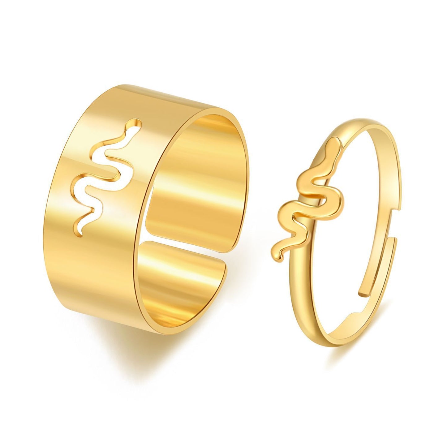 Hot Selling Creative Personality Butterfly 2-Piece Ring Set - Punk Style Couple Rings