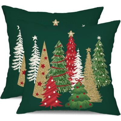 Christmas new peach skin cushion pillowcase