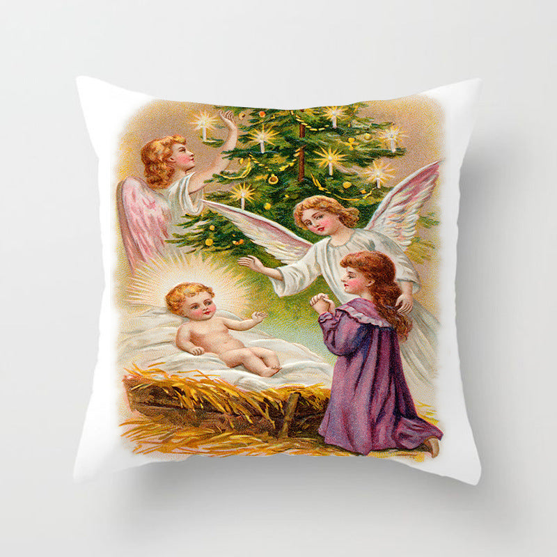 Holiday Home Decoration Cushion Cover - Festive Seasonal Throw Pillow Case for Celebrations