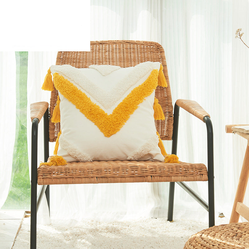 Nordic Moroccan Embroidered Geometric Cushion Cover