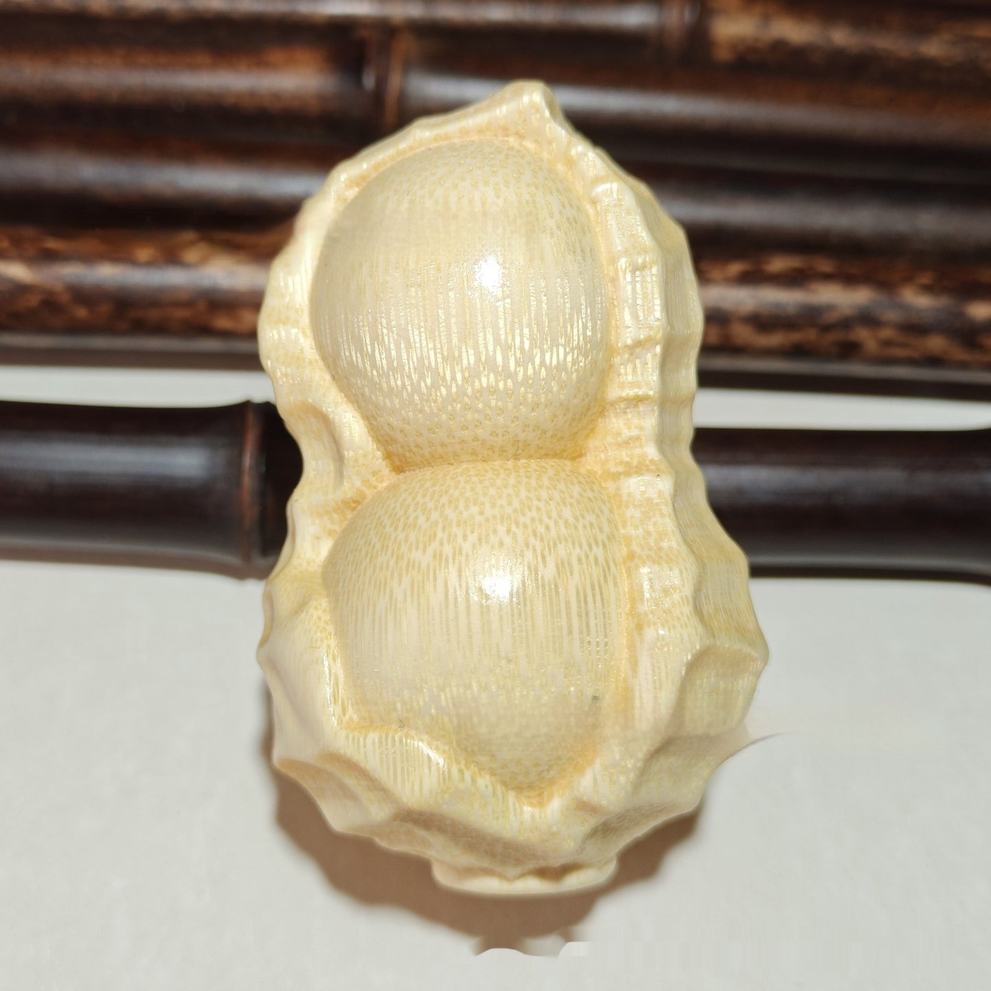 Crafts Pure Natural Solid Bamboo Carving Peanut Ornaments