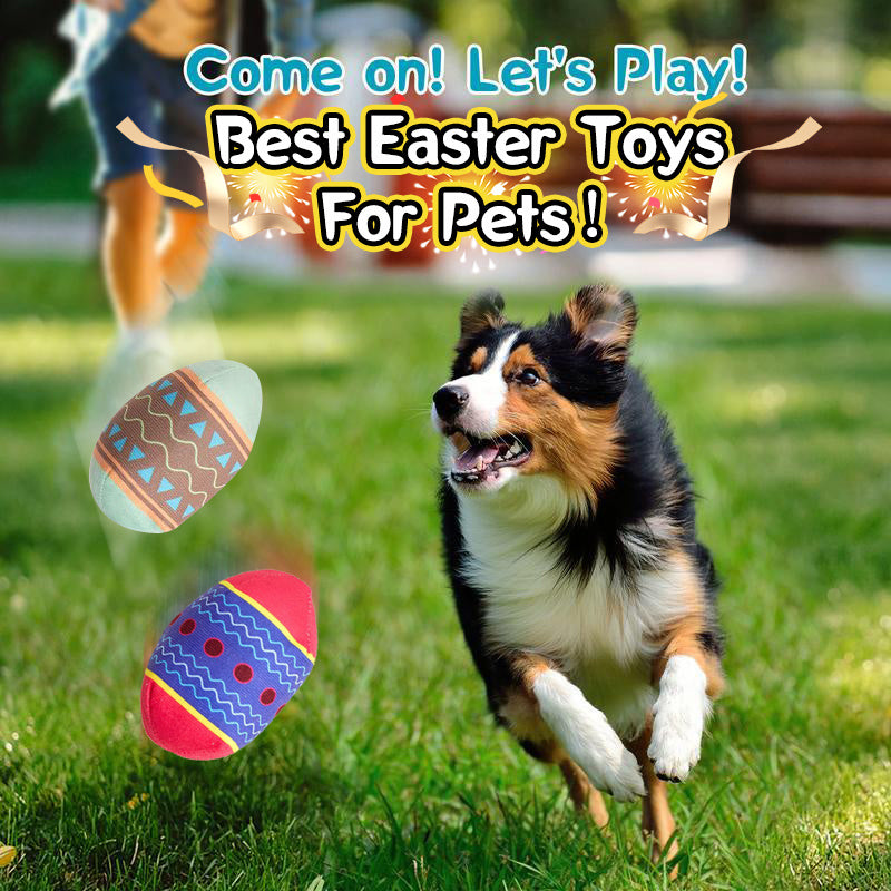 Easter Egg Toys for Pet - Interactive Dog Egg Toy with Squeaky Sound for Aggressive Chewers