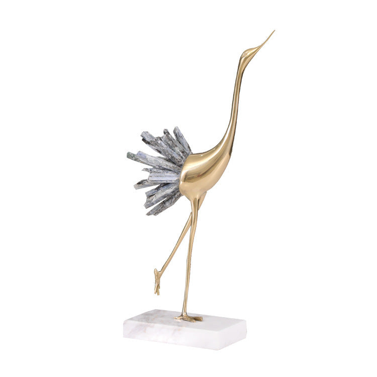 Premium Crystal Crane Home Decoration - Elegant Glass Bird Ornament