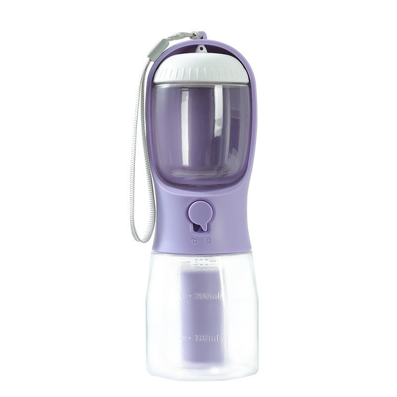 Dog Water Cup 3-in-1 Portable - Drinking Bottle, Food Container & Waste Bag Dispenser for Travel