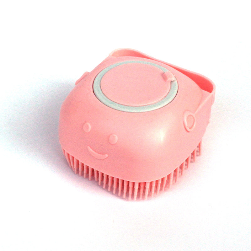 Silicone Dog Bath Massage Gloves Brush - Pet Grooming Tool with Shampoo Dispenser for Dogs & Cats