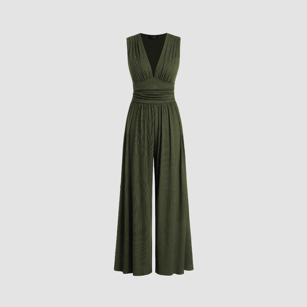 Sleeveless Knitted Wide Leg Jumpsuit