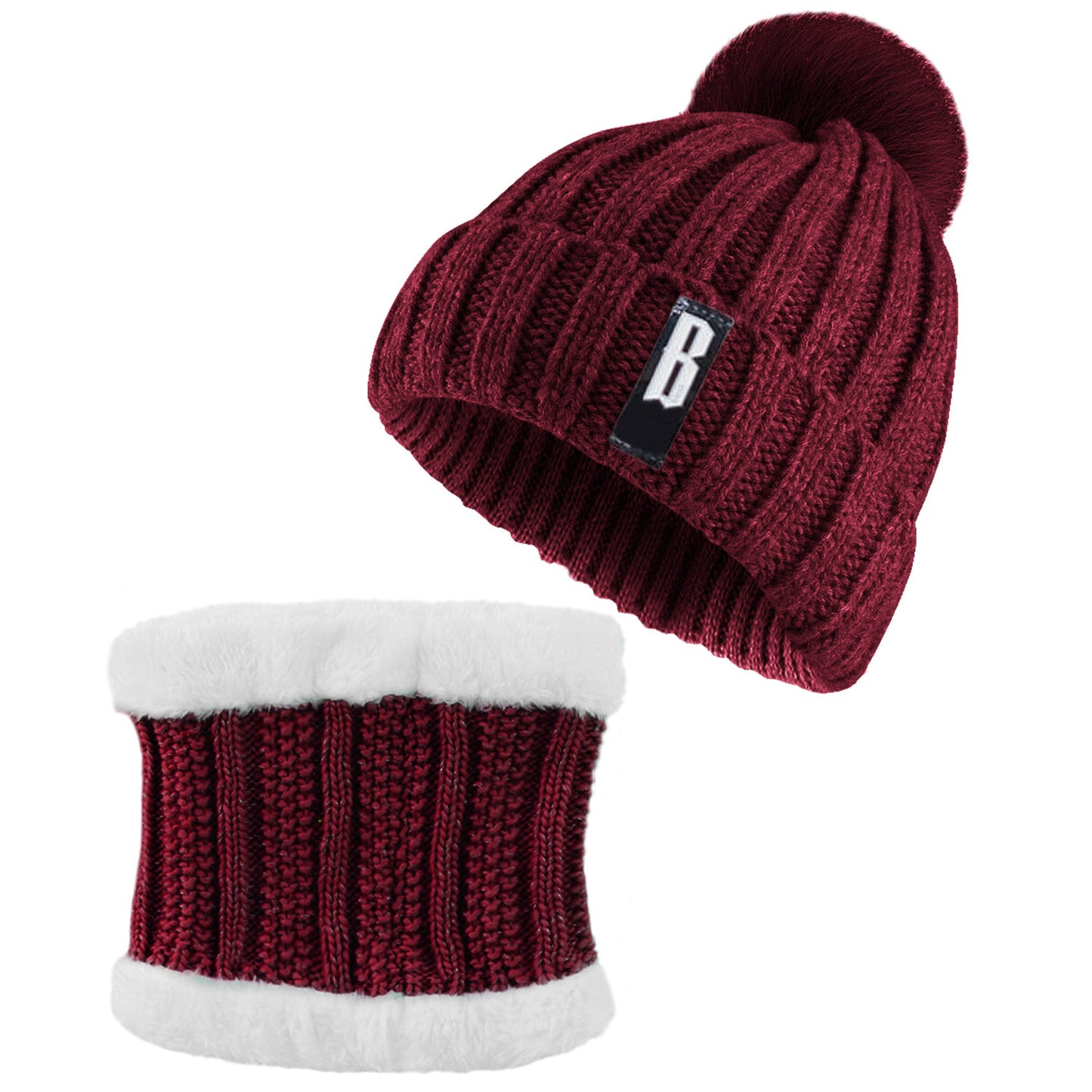 Women's Winter Beanie Hat & Scarf Set - Warm Knitting Gift Set for Outdoors