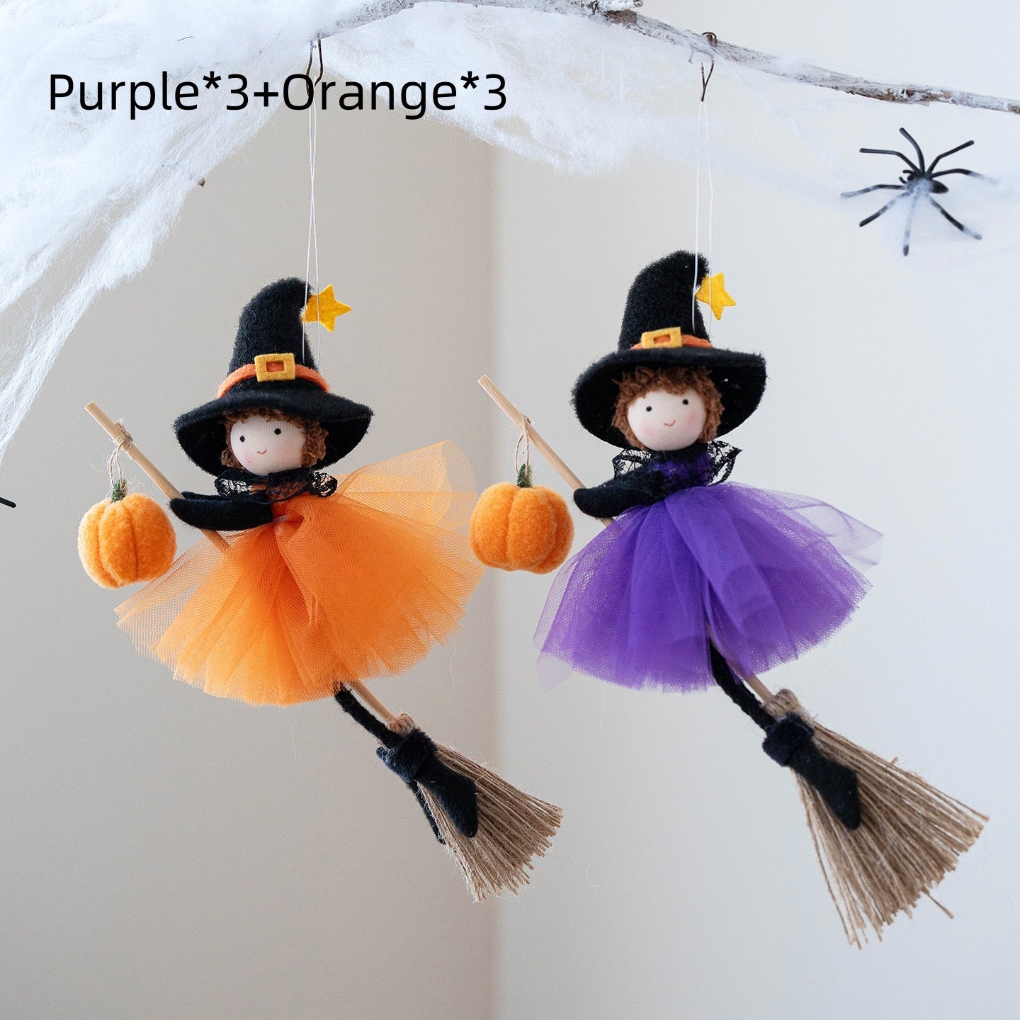 Halloween Broom Girl Angel Pendant - European Style Decoration