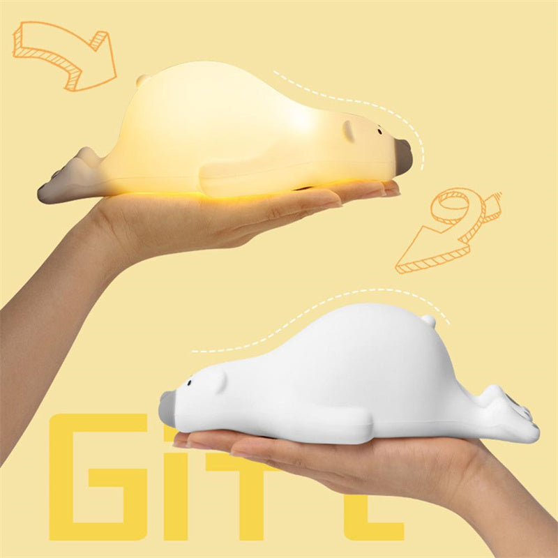 Cute Bear Silicone Night Light - 3 Levels Atmosphere Table Lamp for Children Kid Bedroom Bedside