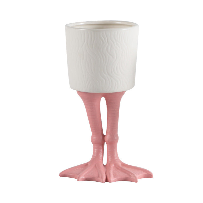 Premium Ceramic Flowerpot - Green Plant Home Soft Decoration for Living Room & Balcony