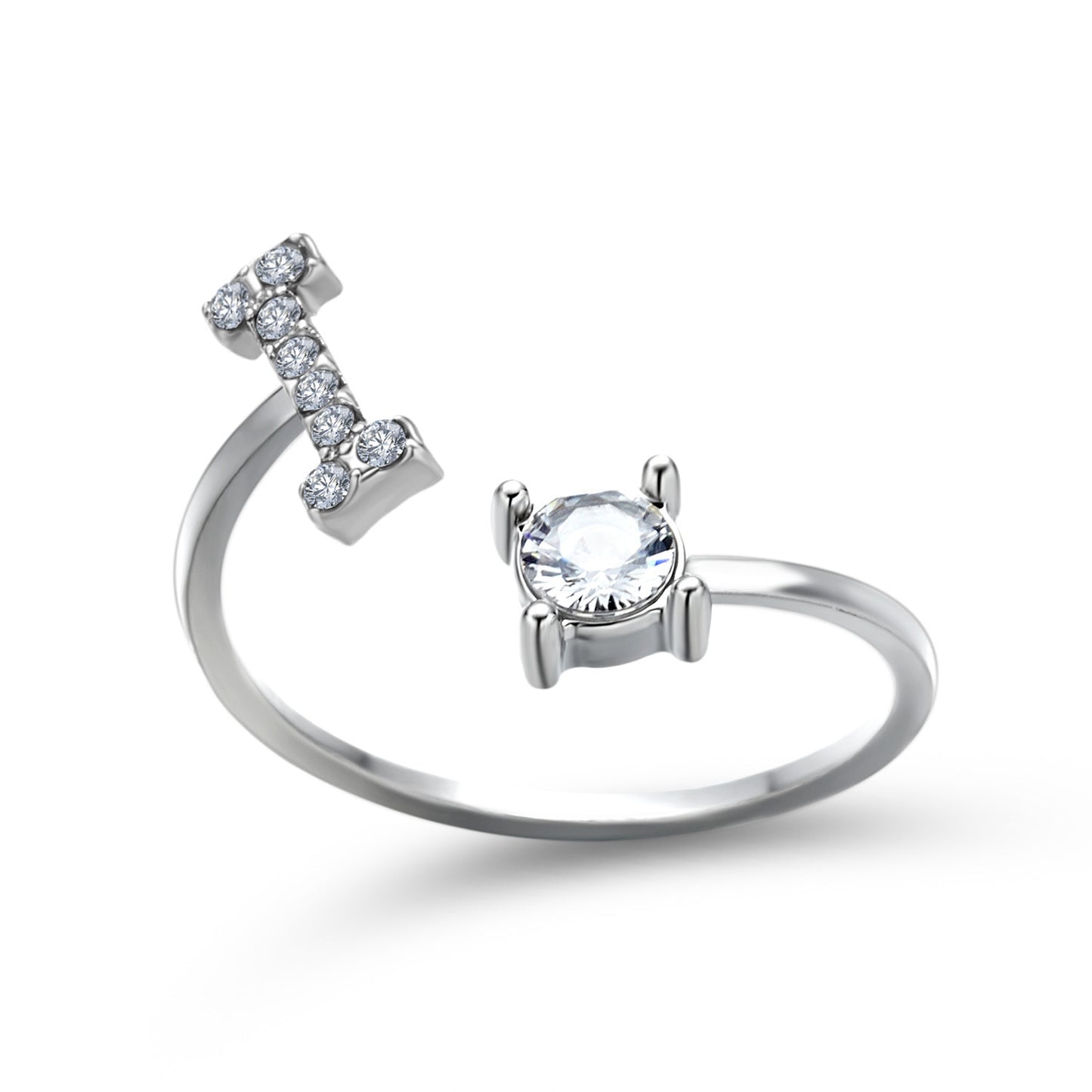 Adjustable Initial Letter Ring - Personalized Alphabet Jewelry