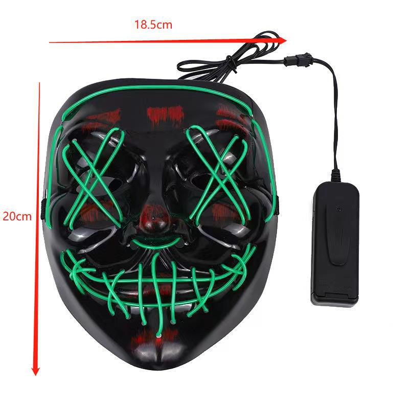 LED Glow V-Shaped Halloween Mask - Blue Light Design