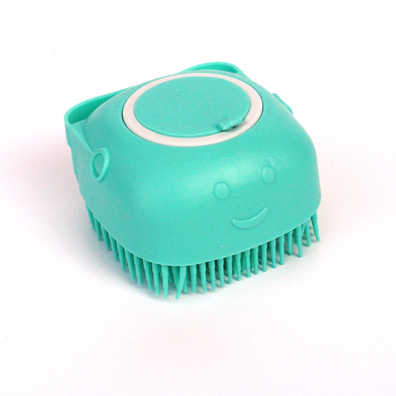 Silicone Dog Bath Massage Gloves Brush - Pet Grooming Tool with Shampoo Dispenser for Dogs & Cats