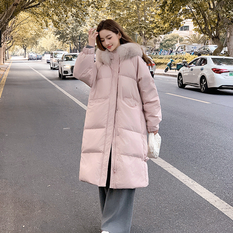 Women's Long Cotton-Padded Jacket - Knee-Length Winter Coat