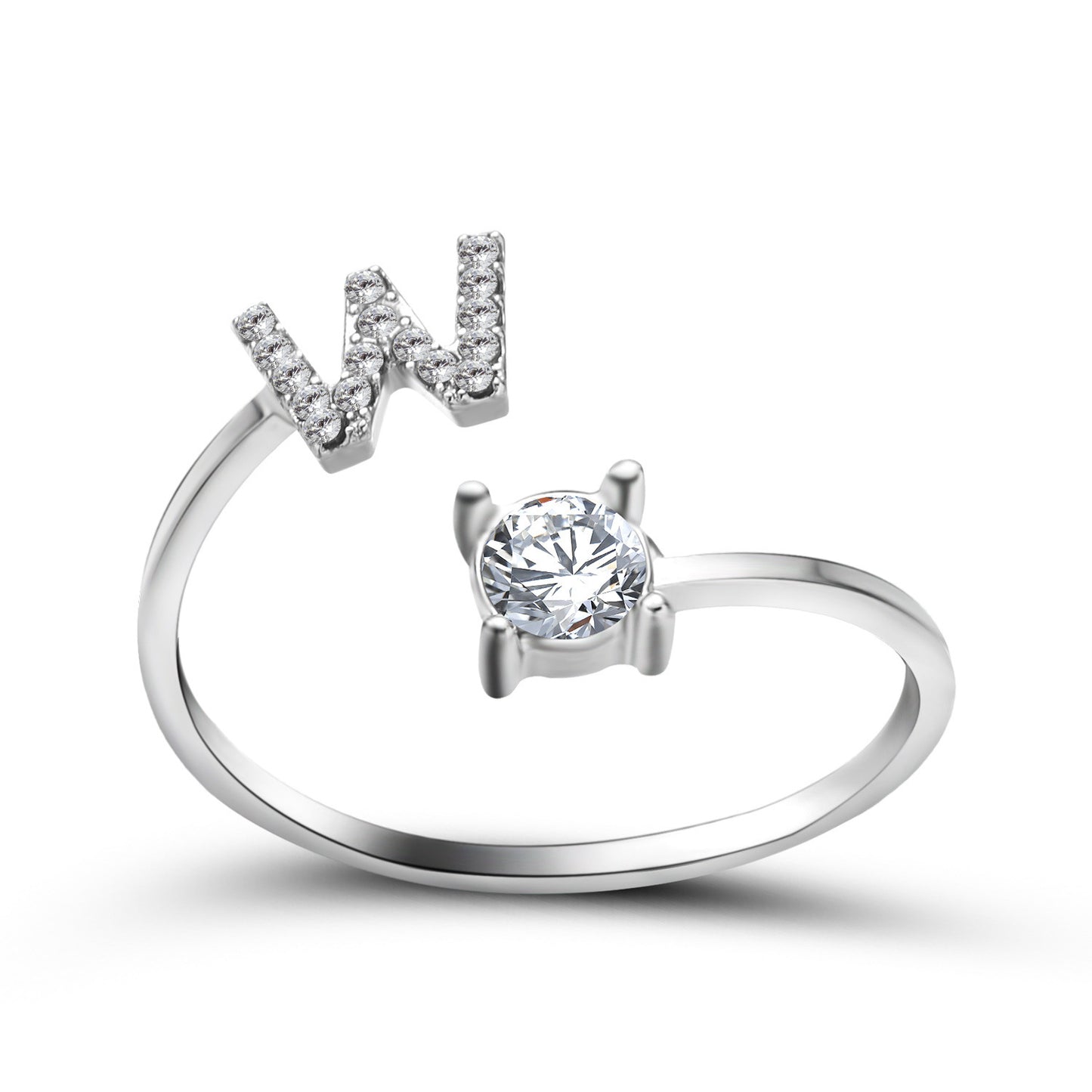 Adjustable Initial Letter Ring - Personalized Alphabet Jewelry