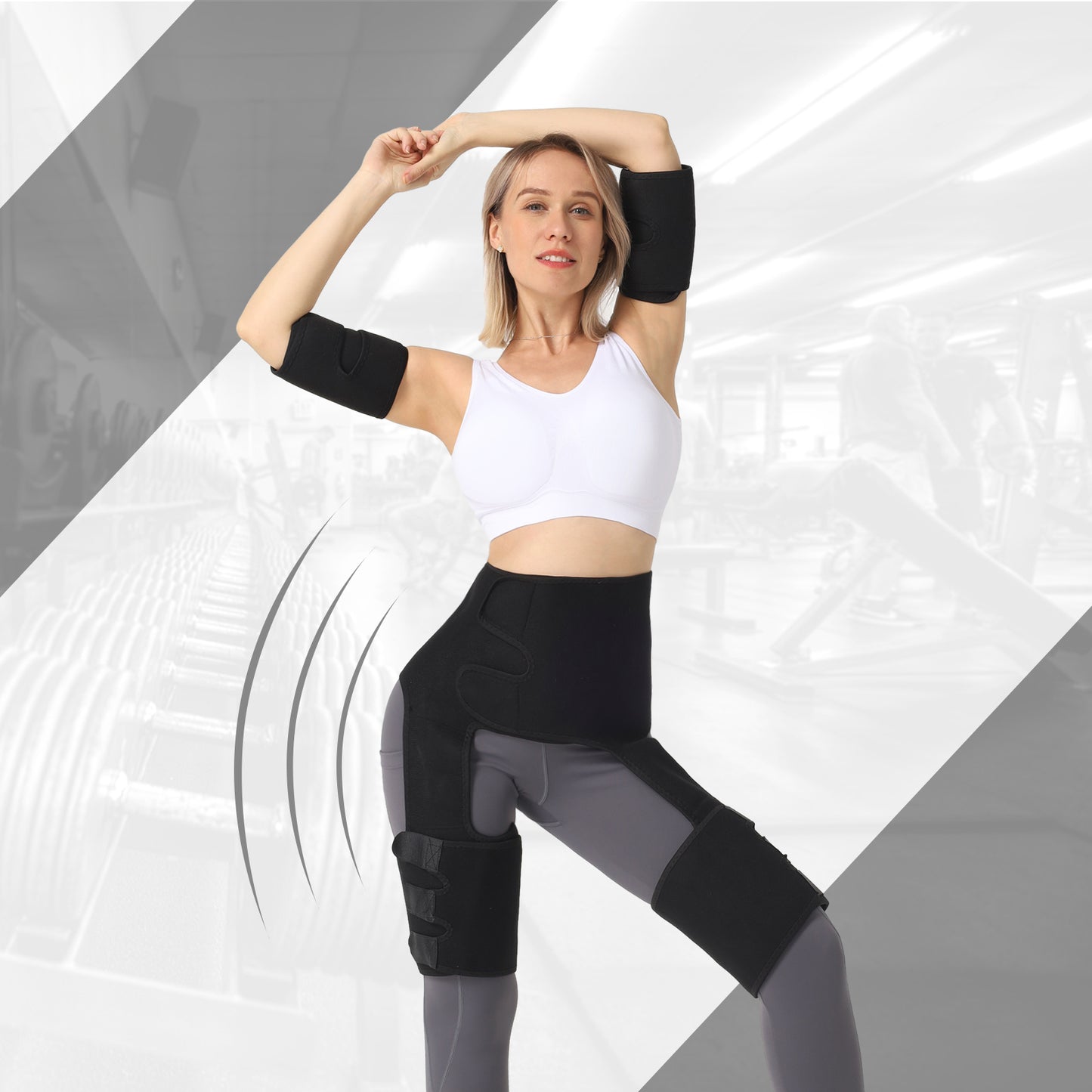 Multi-Purpose Fitness Belt Set - Waist, Arm & Thigh Training Belts