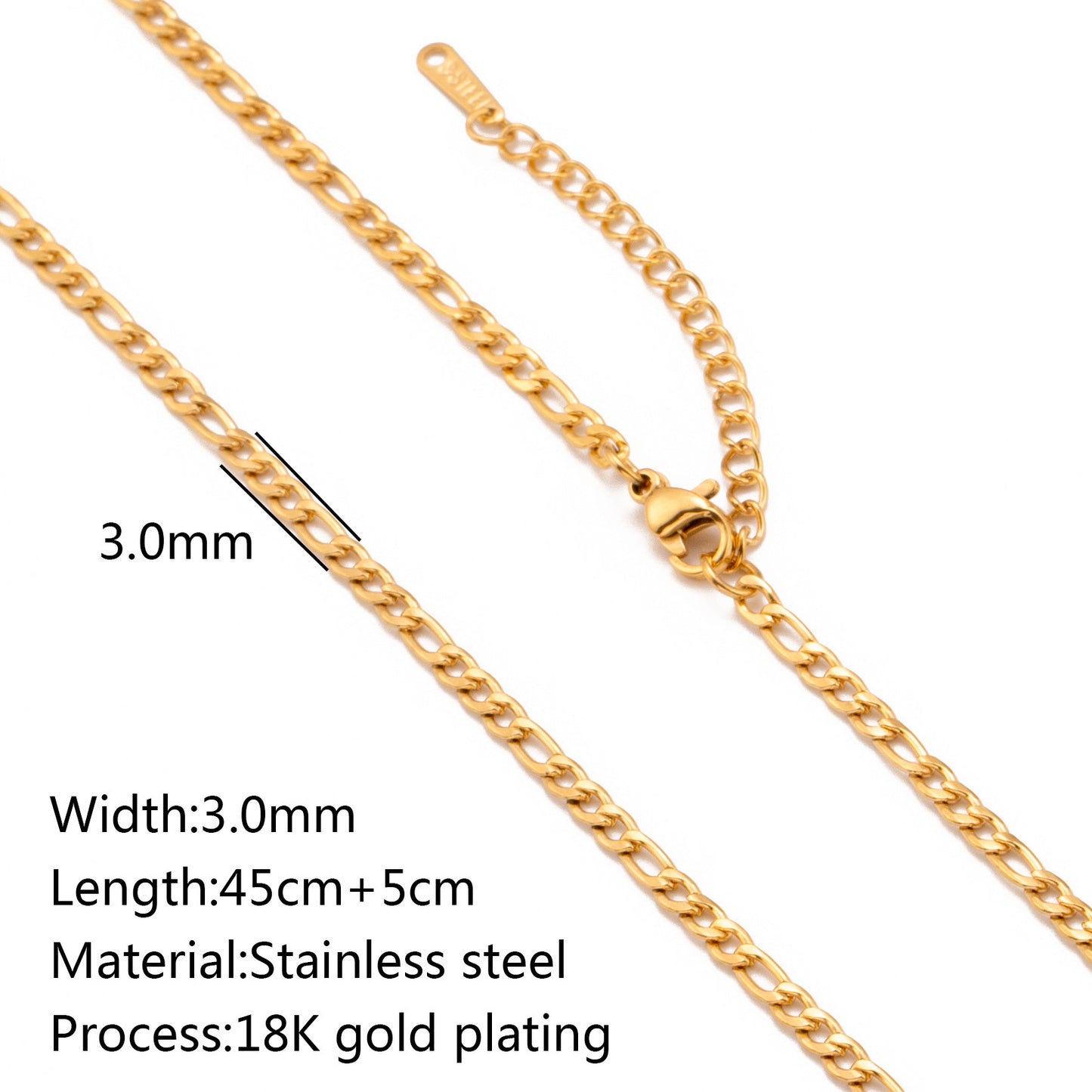Stainless Steel Vacuum Vapor Plating 18K Gold Color Protection Lip Chain