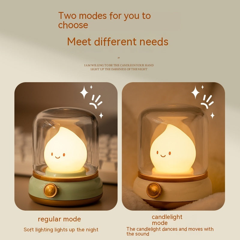 Retro Small Night Lamp - Bedroom Mini Desktop LED Cute Rechargeable Portable Cartoon Table Lamp