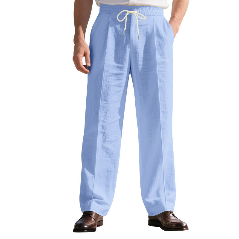Men's Breathable Linen Beach Pants - Loose Fit Casual Summer Trousers