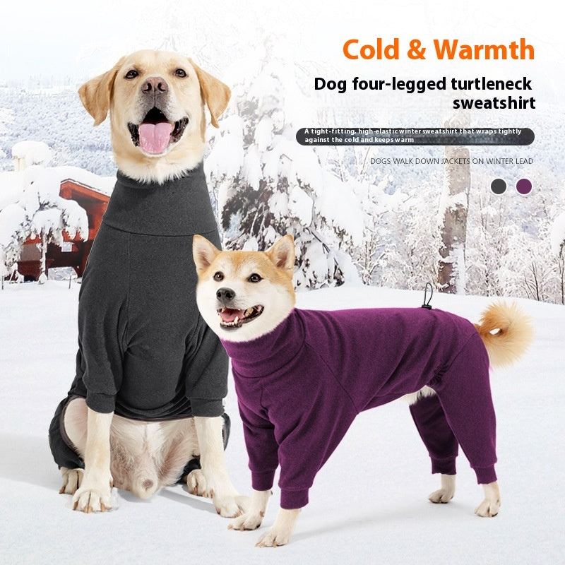 Dog Four-Legged Clothes - High Collar Warm Cold-Proof Polar Fleece Winter Coat