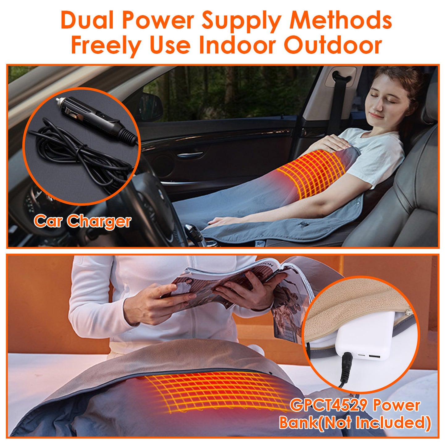 Electric Heated Throw Blanket - 53.5x37.8in Full Body Heated Shawl with 3 Heat Levels