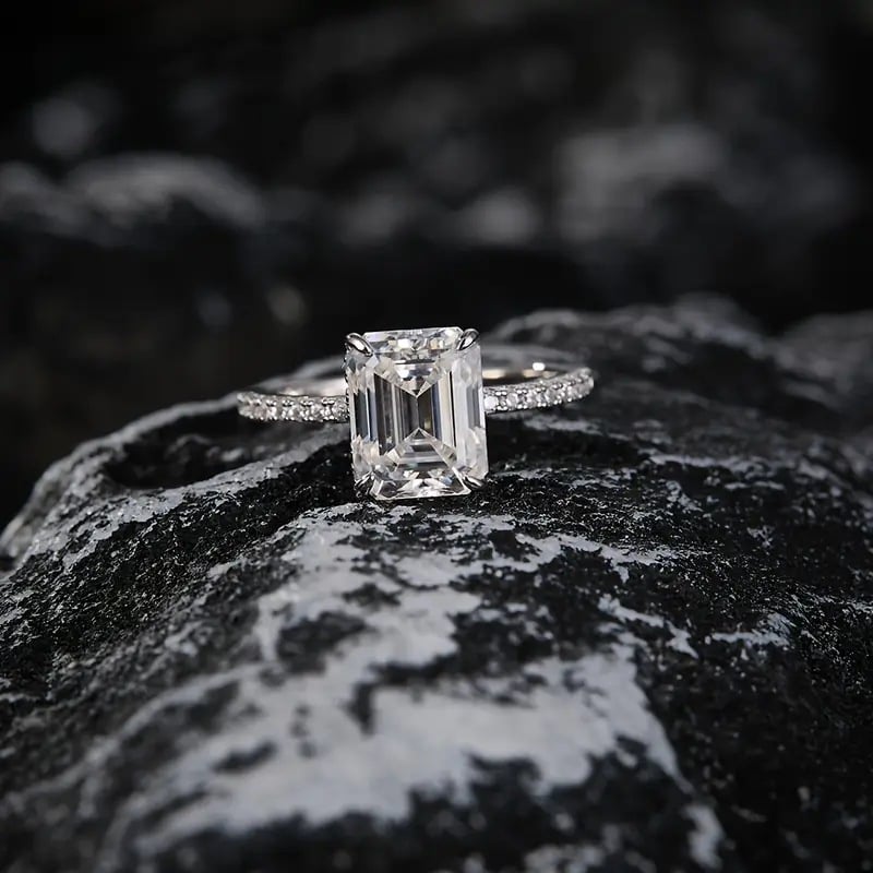 Moissanite Sterling Silver Ring - 1ct Premium Gemstone
