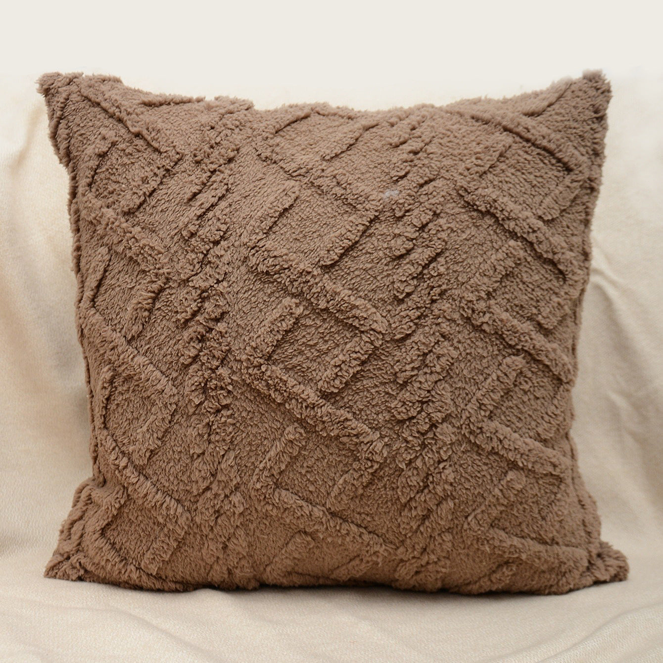 Cut Flower Pillow Cover Plush Jacquard Cushion Cover
