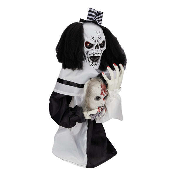 1.8ft Scary Clown Halloween Decoration - Sound-Activated Party Decor