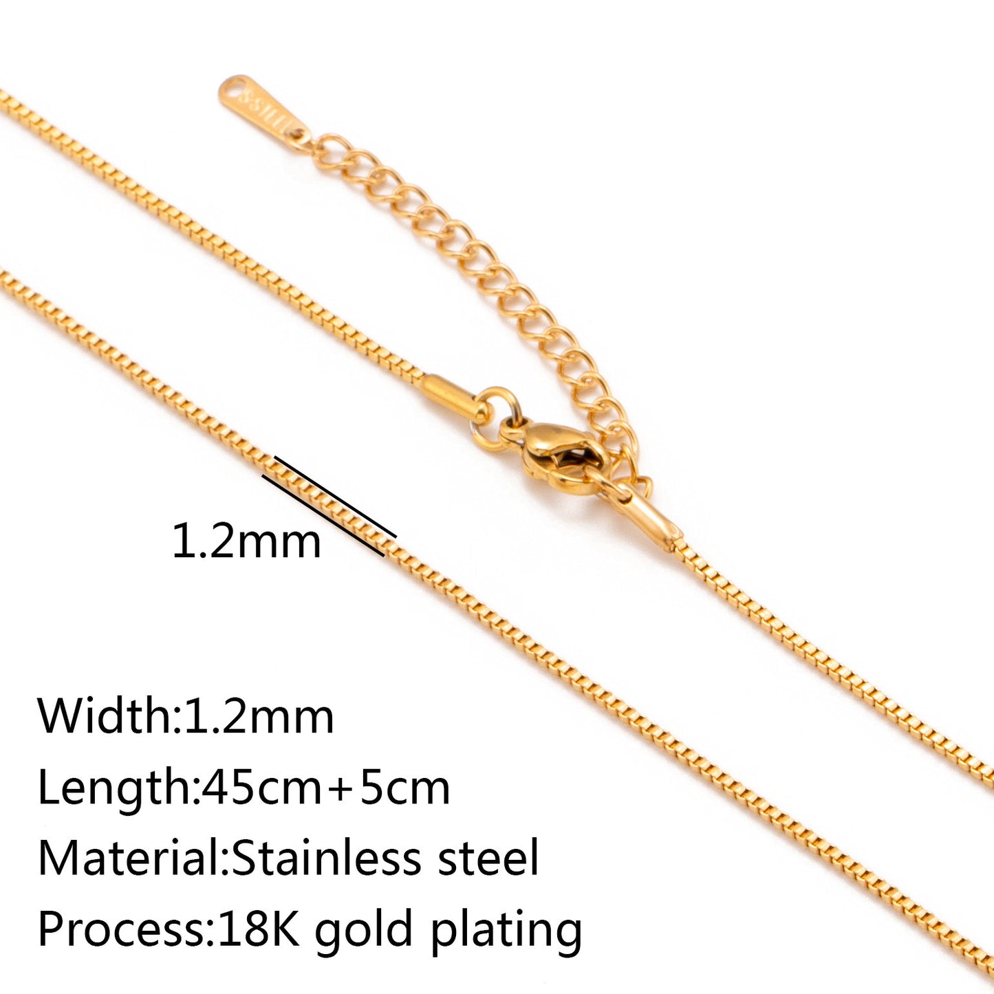 Stainless Steel Vacuum Vapor Plating 18K Gold Color Protection Lip Chain