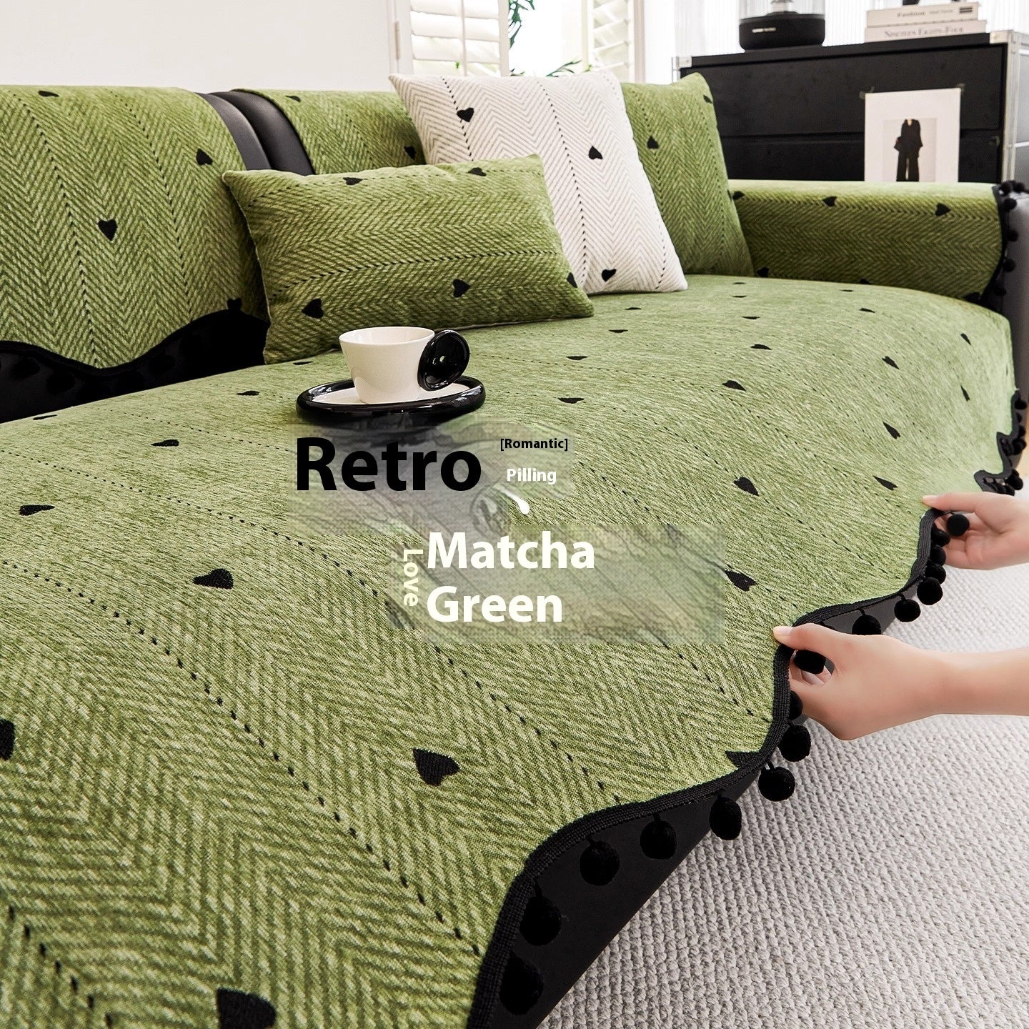 Chenille Straight-row Leather Sofa Cushion
