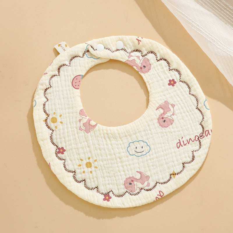 Baby Bib Set - 6-Layer Cotton Anti-Spill Round Bibs