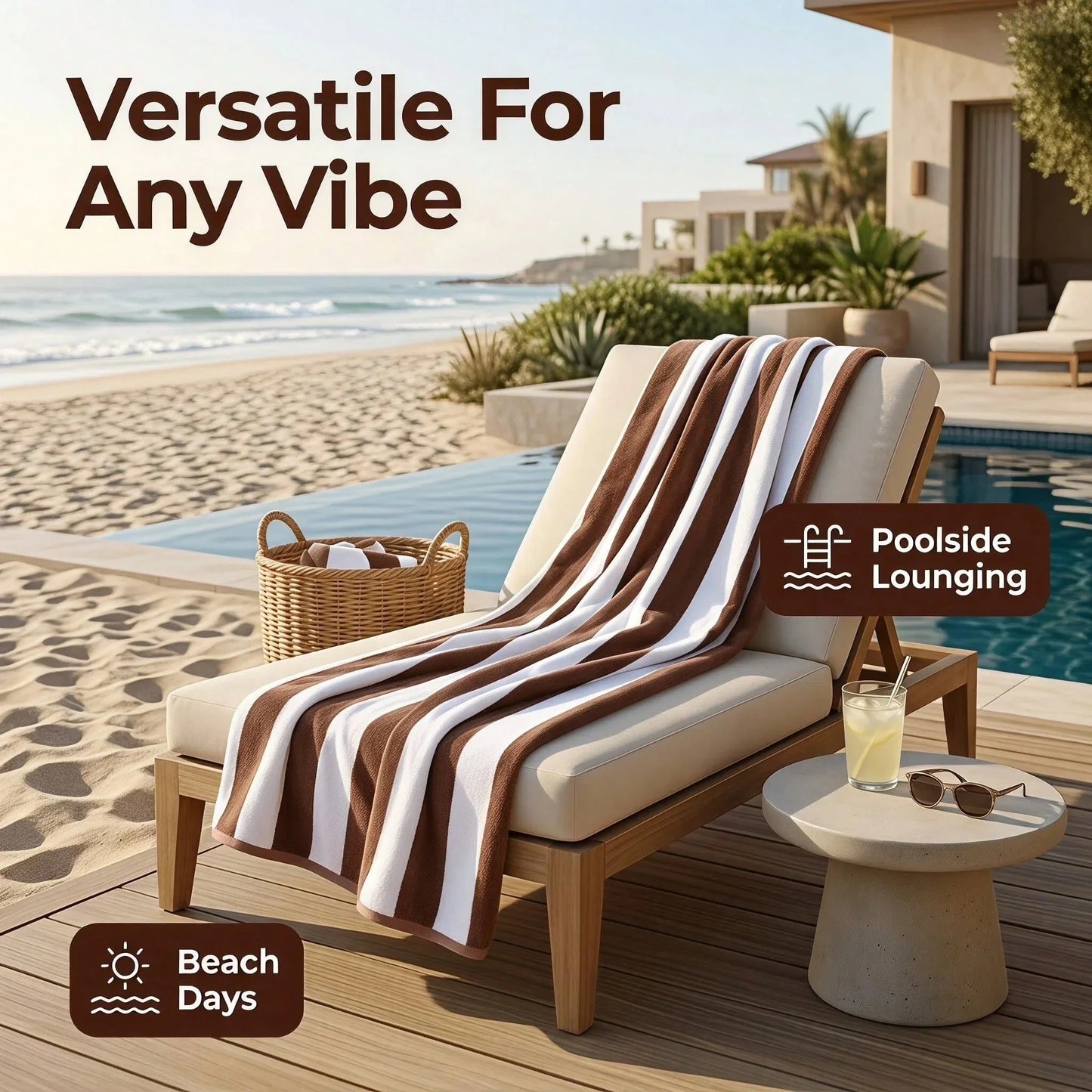 Absorbent Quick Dry Multi Color Towels Striped Soft Fluffy Bath Towel